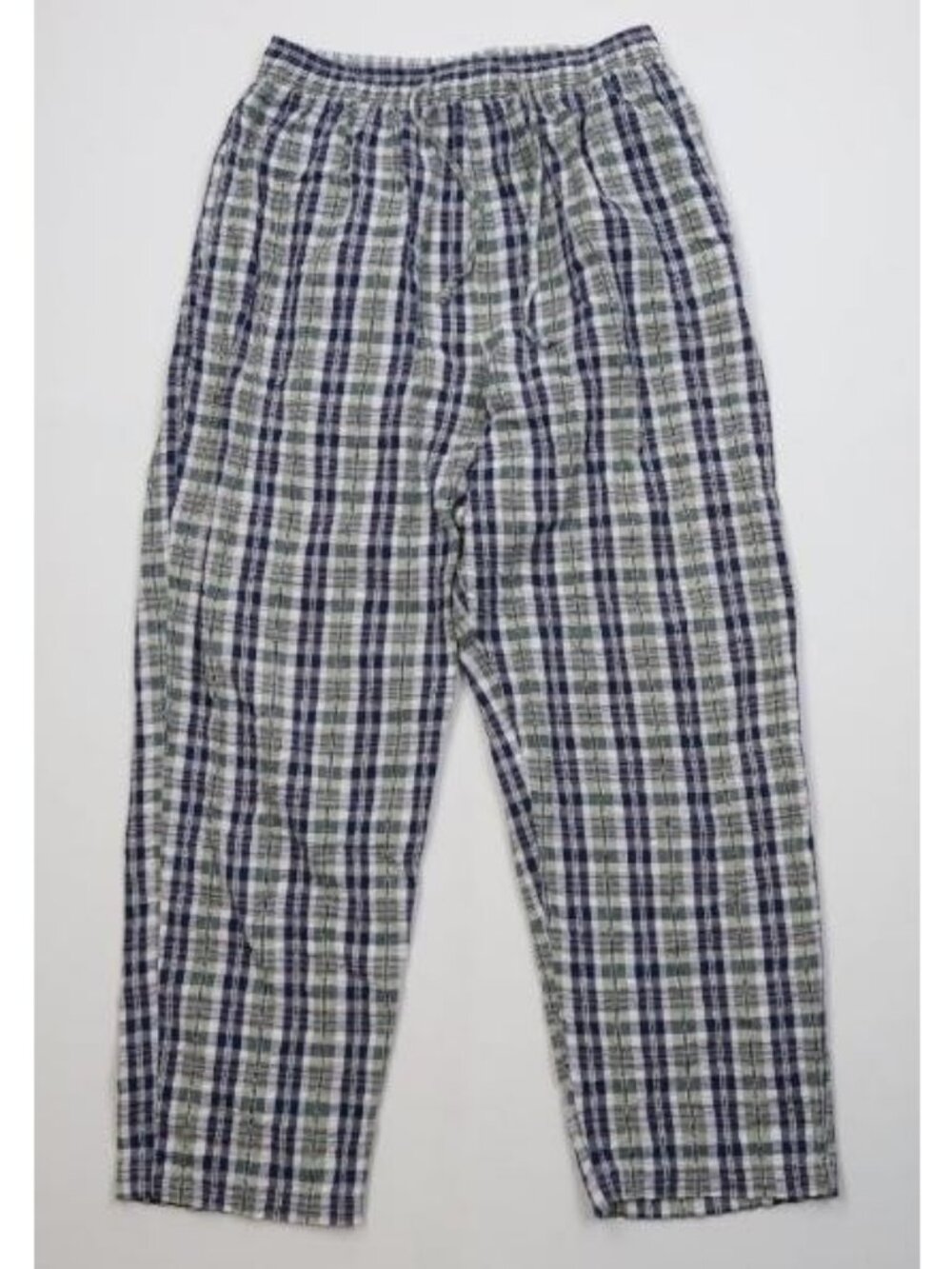Vintage 90s Streetwear Womens XL Seersucker Harem Sweatpants Pants Plaid Cotton